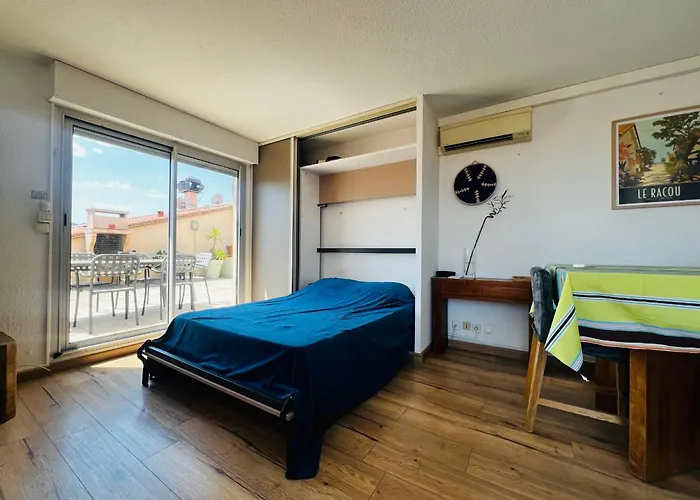 T2 à Avec Terrasse, Barbecue, Parking Et Climatisation - Fr-1-309-393 * Argelès-sur-Mer